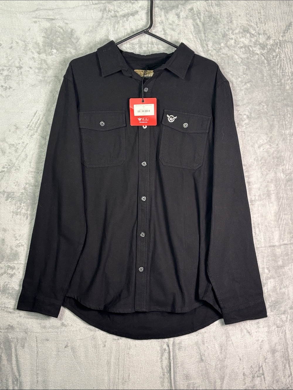 NWT New Moosejaw Men’s Old Fashioned Button Front Flannel Black Size XL